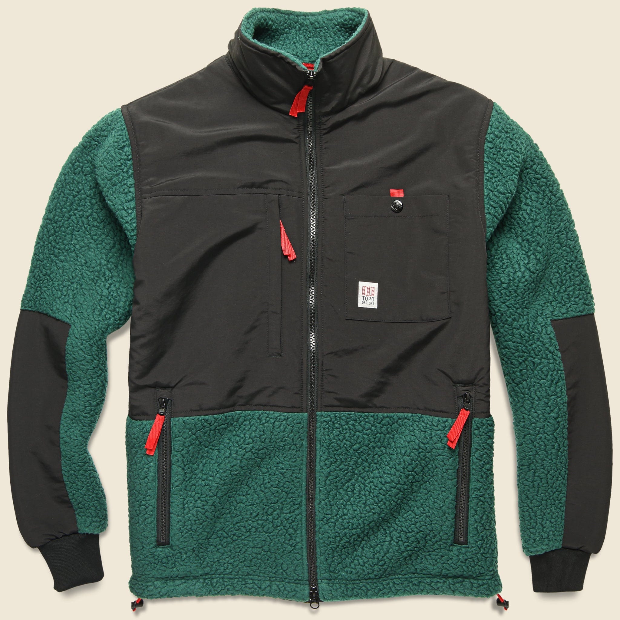 Subalpine Fleece Jacket - Black/Forest - Topo Designs - STAG Provisions - Outerwear - Coat / Jacket