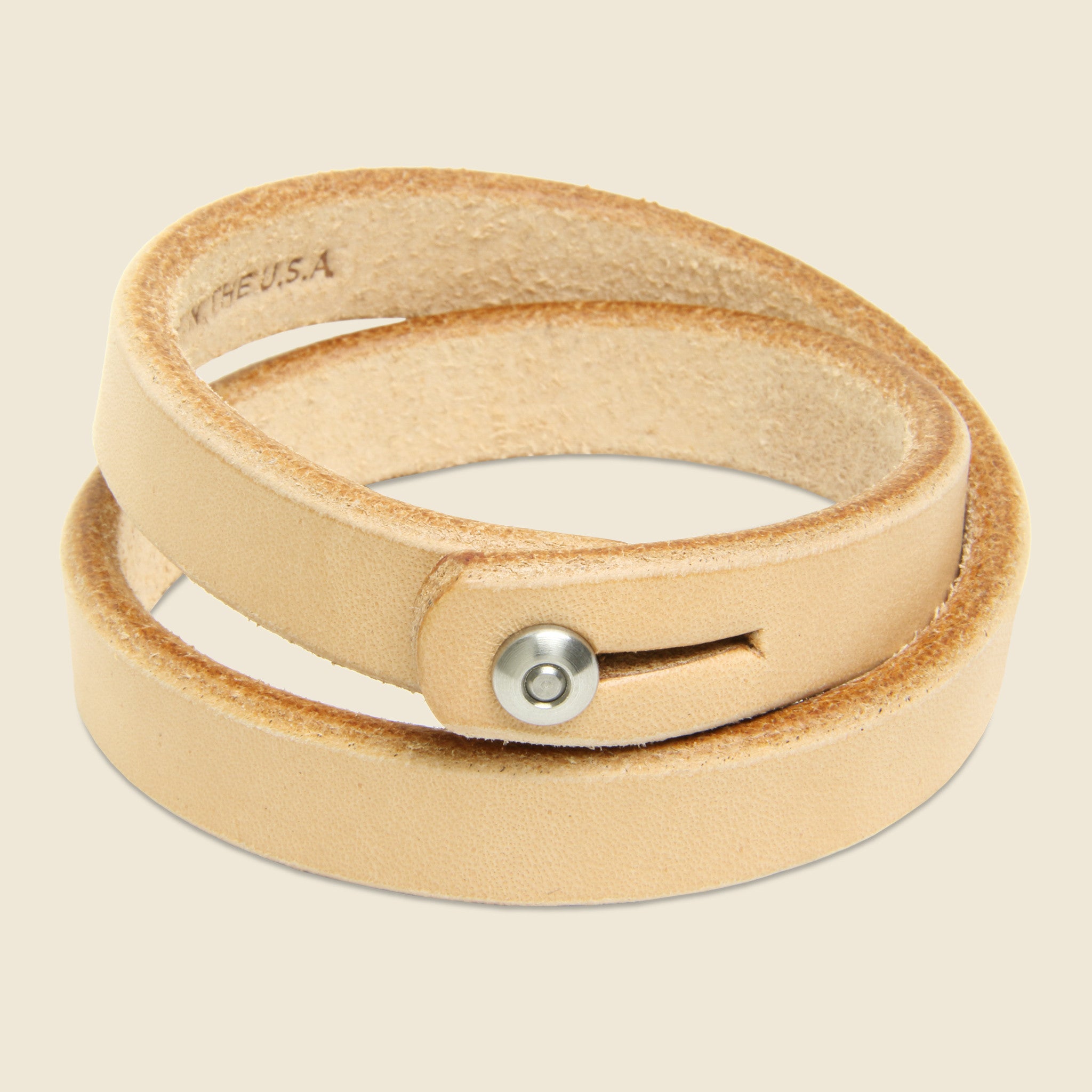 Double Wrap Wristband - Natural/Stainless - Tanner - STAG Provisions - Accessories - Cuffs