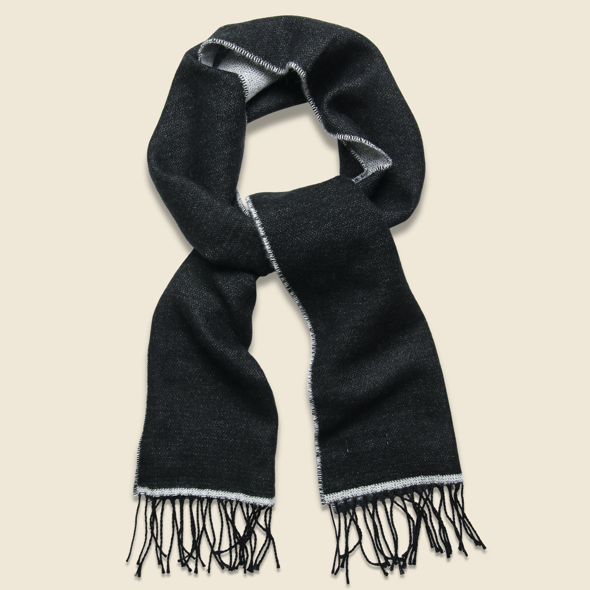 Double-Sided Scarf - White/Black - Universal Works - STAG Provisions - Accessories - Scarves