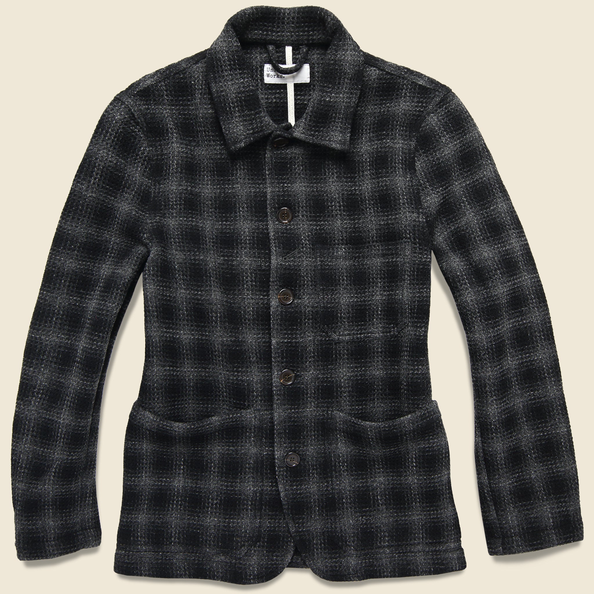 Bakers Merino Check Chore Jacket - Charcoal - Universal Works - STAG Provisions - Outerwear - Coat / Jacket