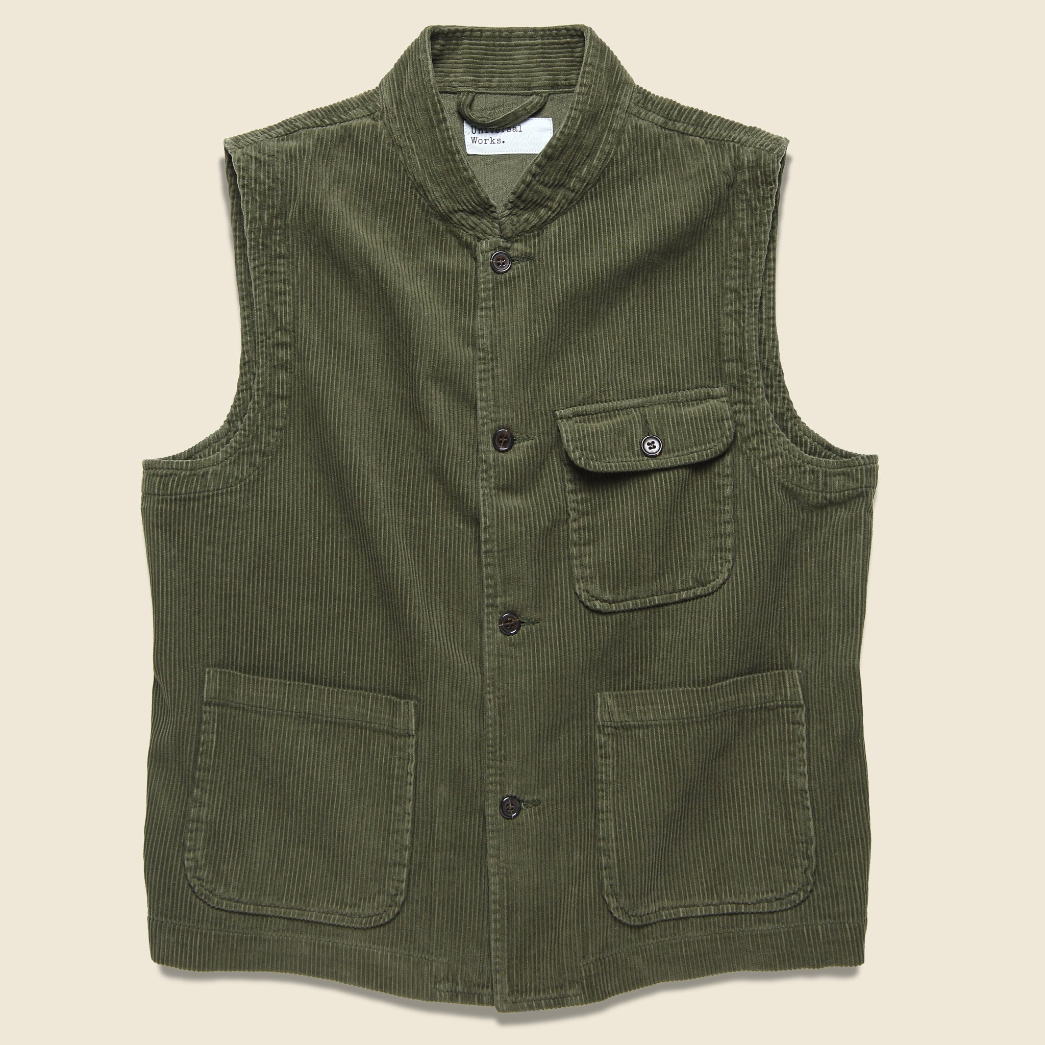 Cord Battle Waistcoat - Olive - Universal Works - STAG Provisions - Outerwear - Vest