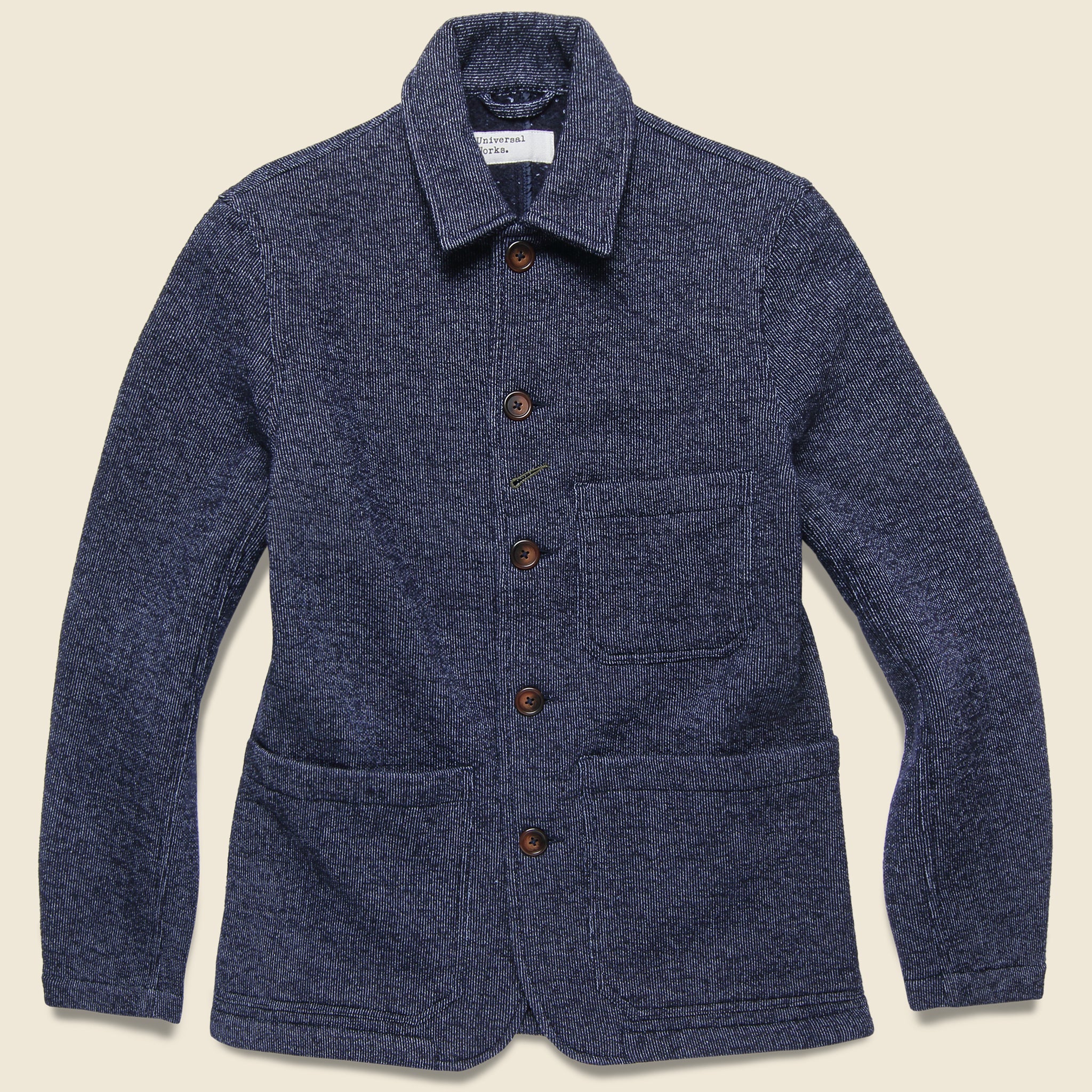 Bakers Stripe Chore Jacket - Indigo - Universal Works - STAG Provisions - Outerwear - Coat / Jacket
