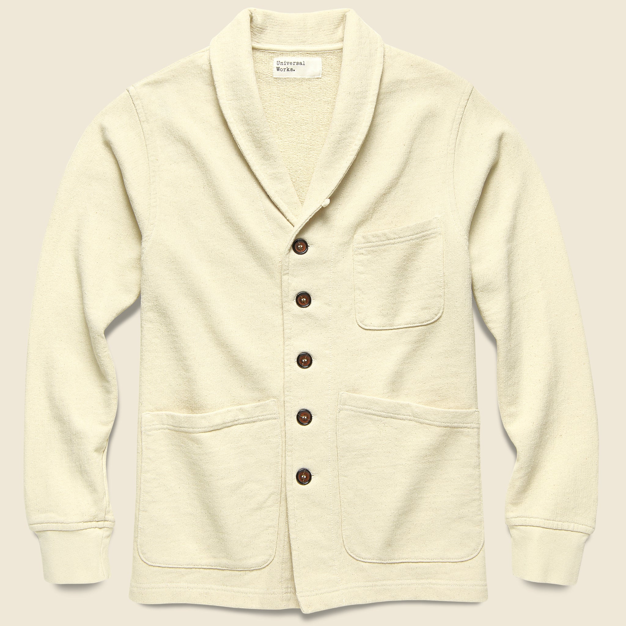 Loopback Prairie Jacket - Ecru - Universal Works - STAG Provisions - Tops - Fleece / Sweatshirt