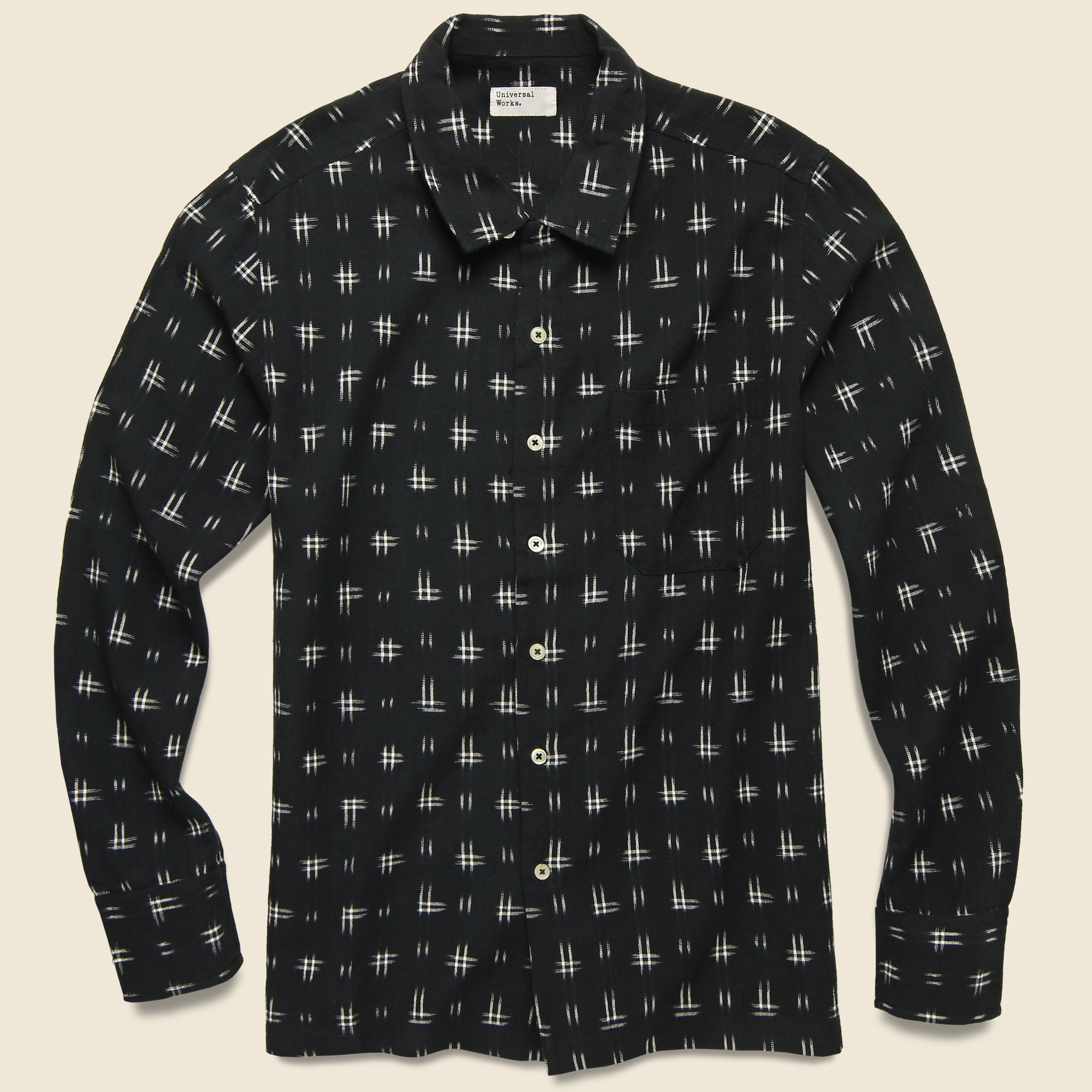 Garage Shirt - Black Ikat - Universal Works - STAG Provisions - Tops - L/S Woven - Other Pattern