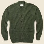 Lambswool Fleck Vince Cardigan - Olive - Universal Works - STAG Provisions - Tops - Sweater