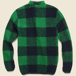 Wool Fleece Cardigan - Green Check - Universal Works - STAG Provisions - Tops - Sweater