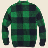 Wool Fleece Cardigan - Green Check - Universal Works - STAG Provisions - Tops - Sweater