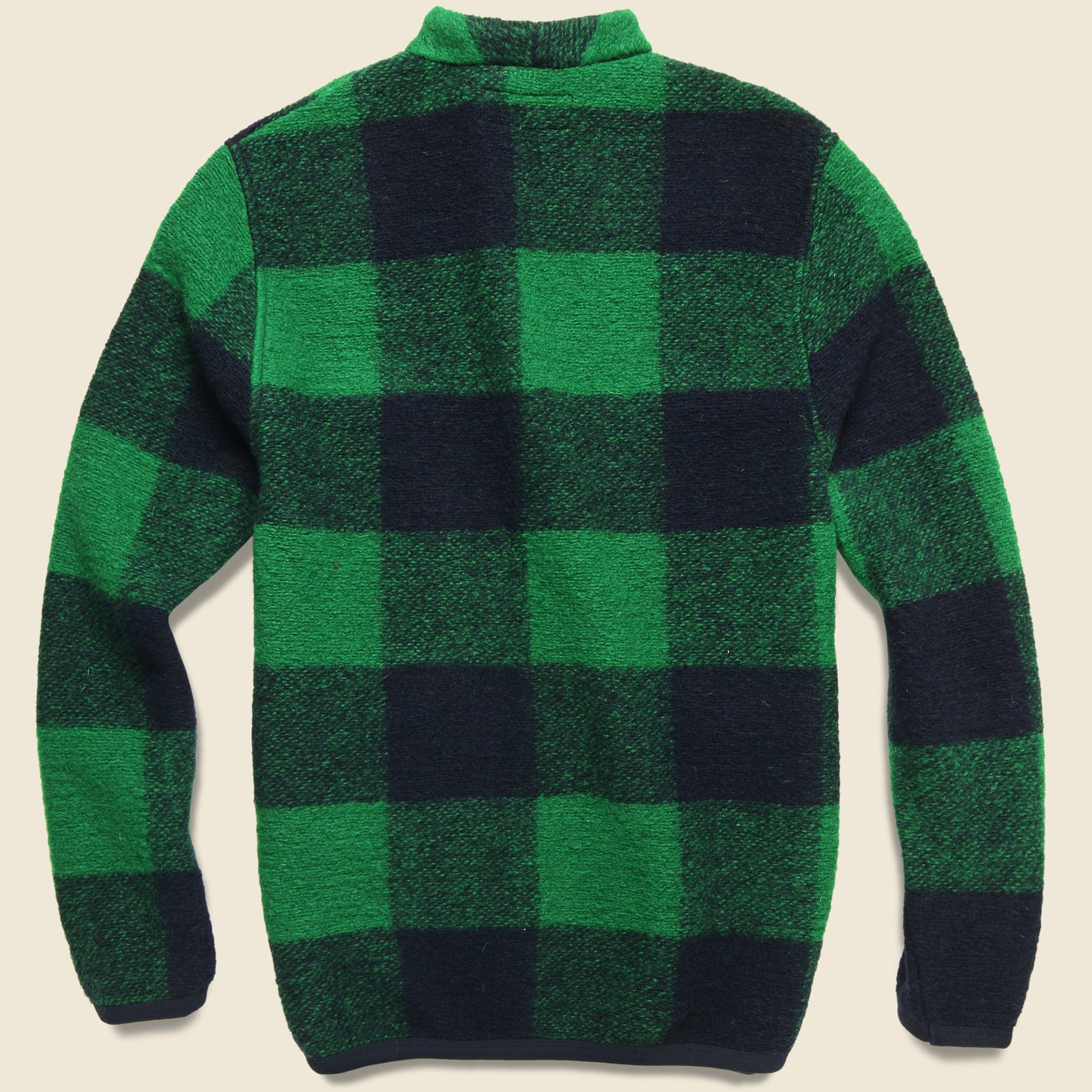 Wool Fleece Cardigan - Green Check - Universal Works - STAG Provisions - Tops - Sweater
