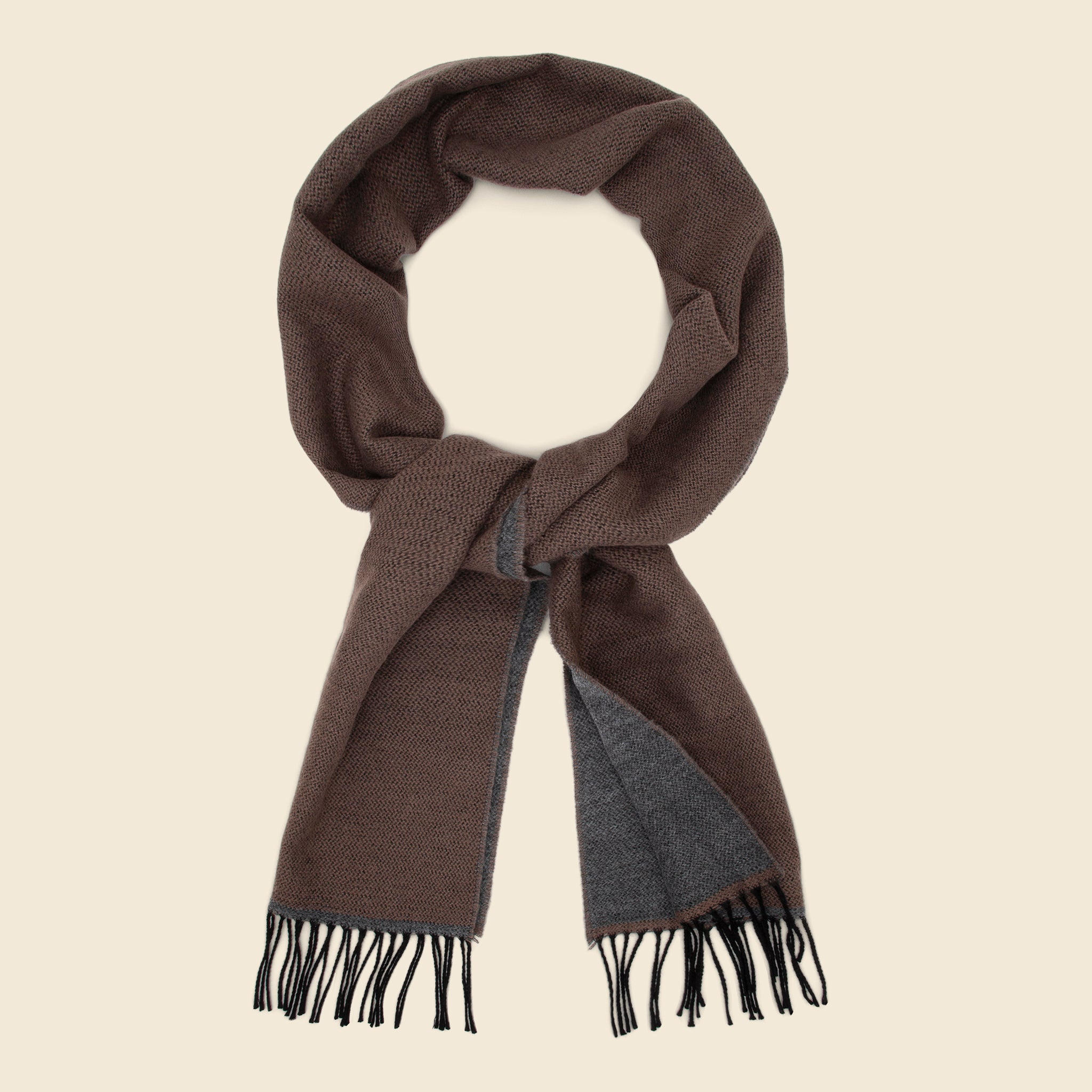 Double-Sided Scarf - Dark Sand/Grey - Universal Works - STAG Provisions - Accessories - Scarves