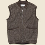 Wool Fleece Zip Waistcoat - Brown - Universal Works - STAG Provisions - Outerwear - Coat / Jacket