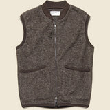 Wool Fleece Zip Waistcoat - Brown - Universal Works - STAG Provisions - Outerwear - Coat / Jacket