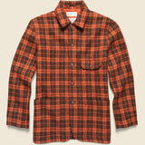 Harris Tweed Norfolk Bakers Jacket - Orange Check - Universal Works - STAG Provisions - Outerwear - Coat / Jacket