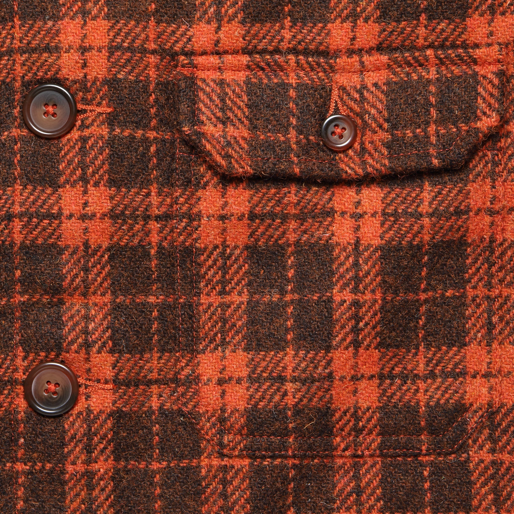 Harris Tweed Norfolk Bakers Jacket - Orange Check - Universal Works - STAG Provisions - Outerwear - Coat / Jacket