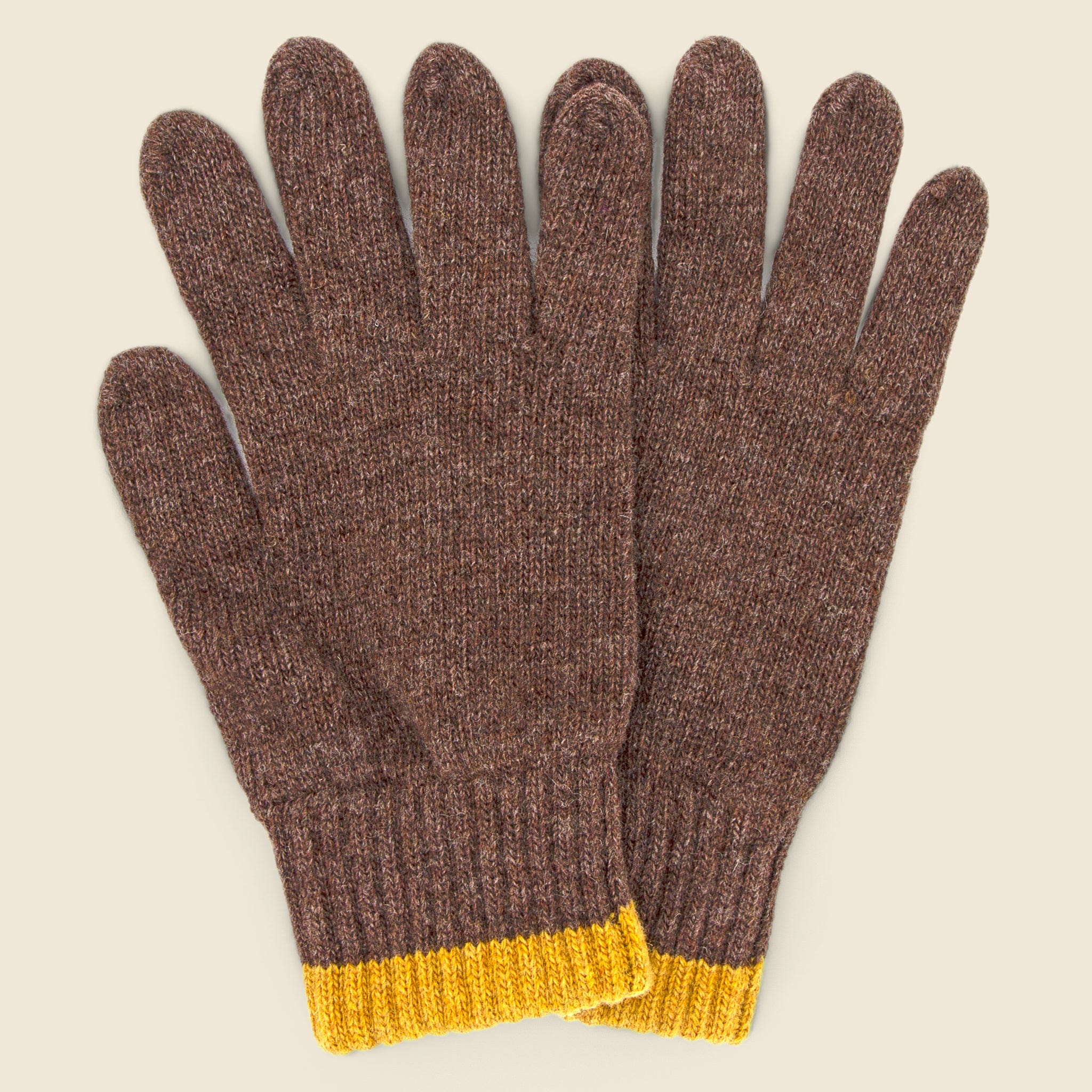Wool Knit Gloves - Brown/Cumin - Universal Works - STAG Provisions - Accessories - Gloves