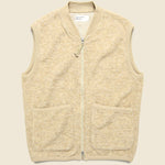Wool Fleece Zip Waistcoat - Stone - Universal Works - STAG Provisions - Outerwear - Vest