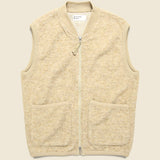 Wool Fleece Zip Waistcoat - Stone - Universal Works - STAG Provisions - Outerwear - Vest