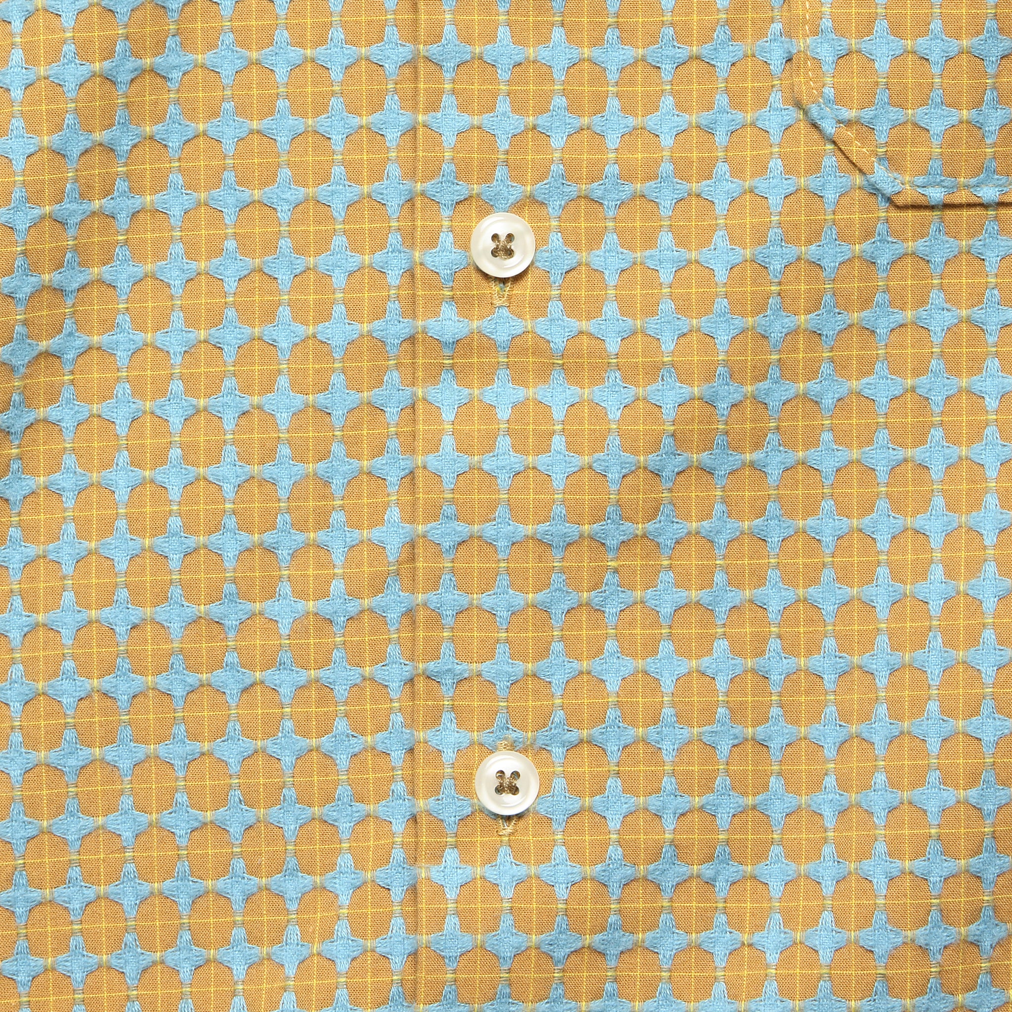 Delos Woven Camp Shirt - Sand/Blue - Universal Works - STAG Provisions - Tops - L/S Woven - Other Pattern
