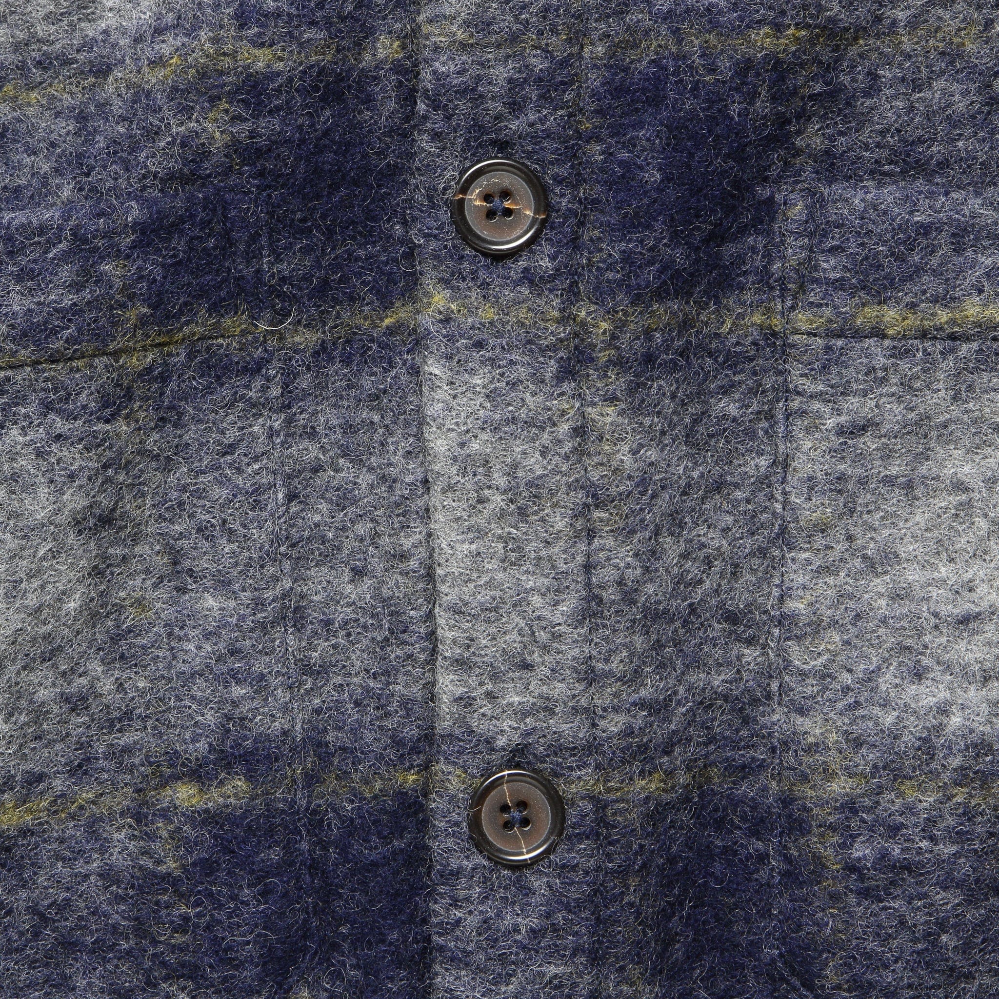 Wool Fleece Cardigan - Navy Austin Check - Universal Works - STAG Provisions - Tops - Sweater