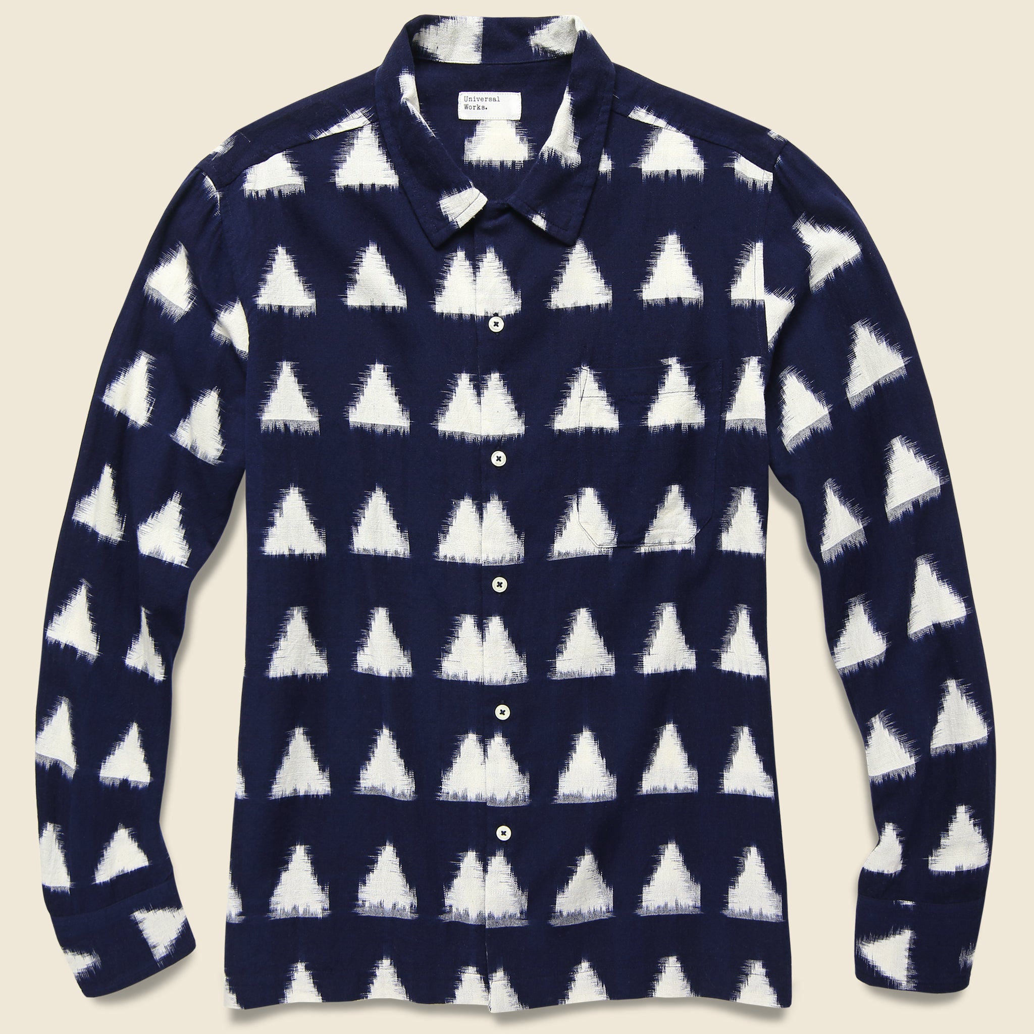 Ikat Garage Shirt - Navy - Universal Works - STAG Provisions - Tops - L/S Woven - Other Pattern