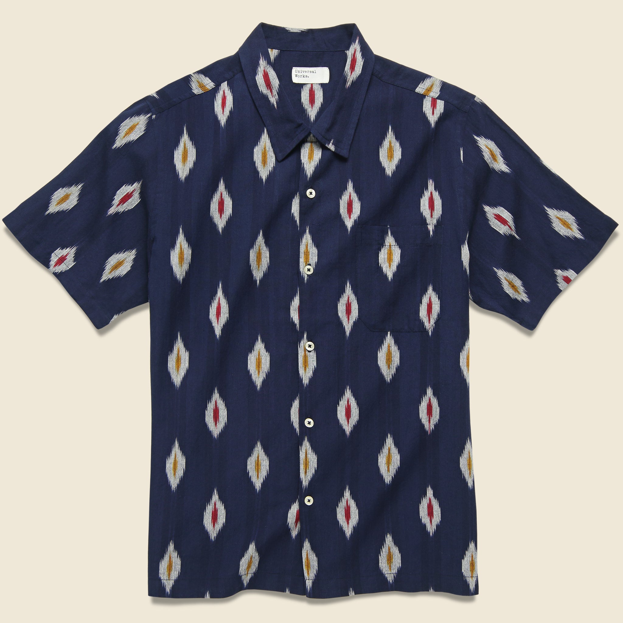 Road Shirt - Indigo Ikat - Universal Works - STAG Provisions - Tops - S/S Woven - Other Pattern