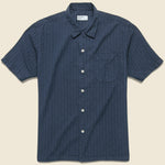 Road Shirt - Navy Jacquard - Universal Works - STAG Provisions - Tops - S/S Woven - Other Pattern