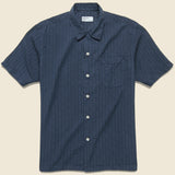 Road Shirt - Navy Jacquard - Universal Works - STAG Provisions - Tops - S/S Woven - Other Pattern