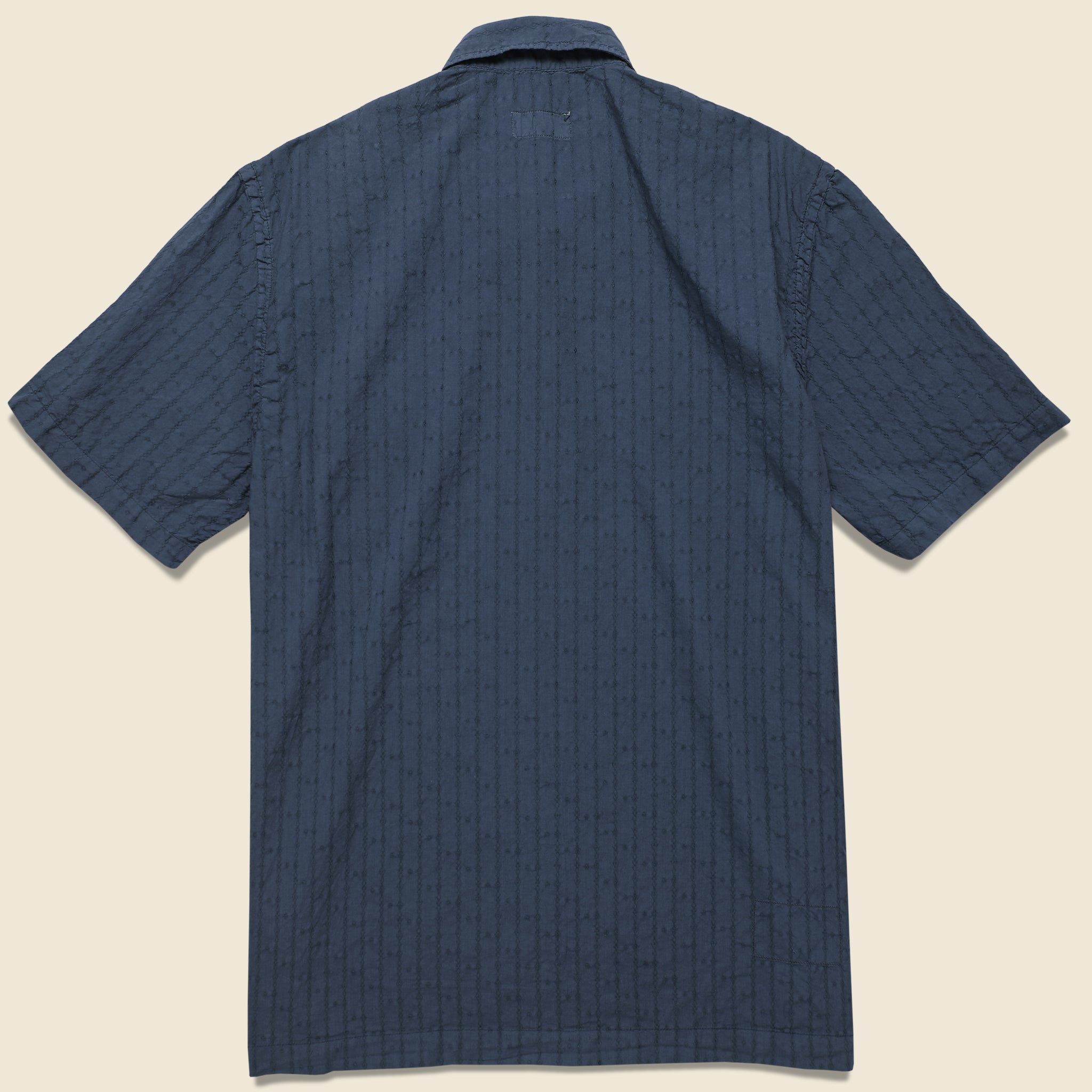 Road Shirt - Navy Jacquard - Universal Works - STAG Provisions - Tops - S/S Woven - Other Pattern
