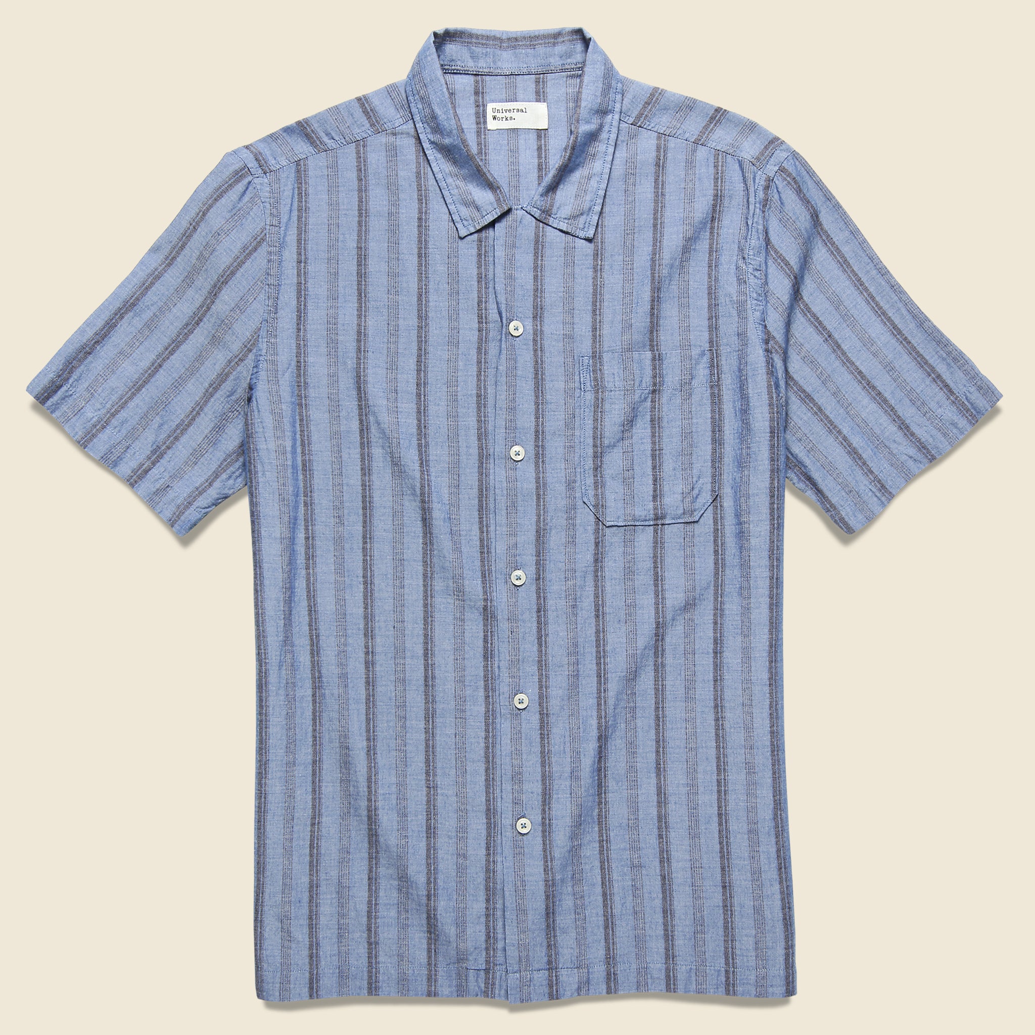 Road Shirt - Blue Cesar Stripe - Universal Works - STAG Provisions - Tops - S/S Woven - Stripe