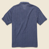 Road Shirt - Navy Hendrix Stripe - Universal Works - STAG Provisions - Tops - S/S Woven - Stripe