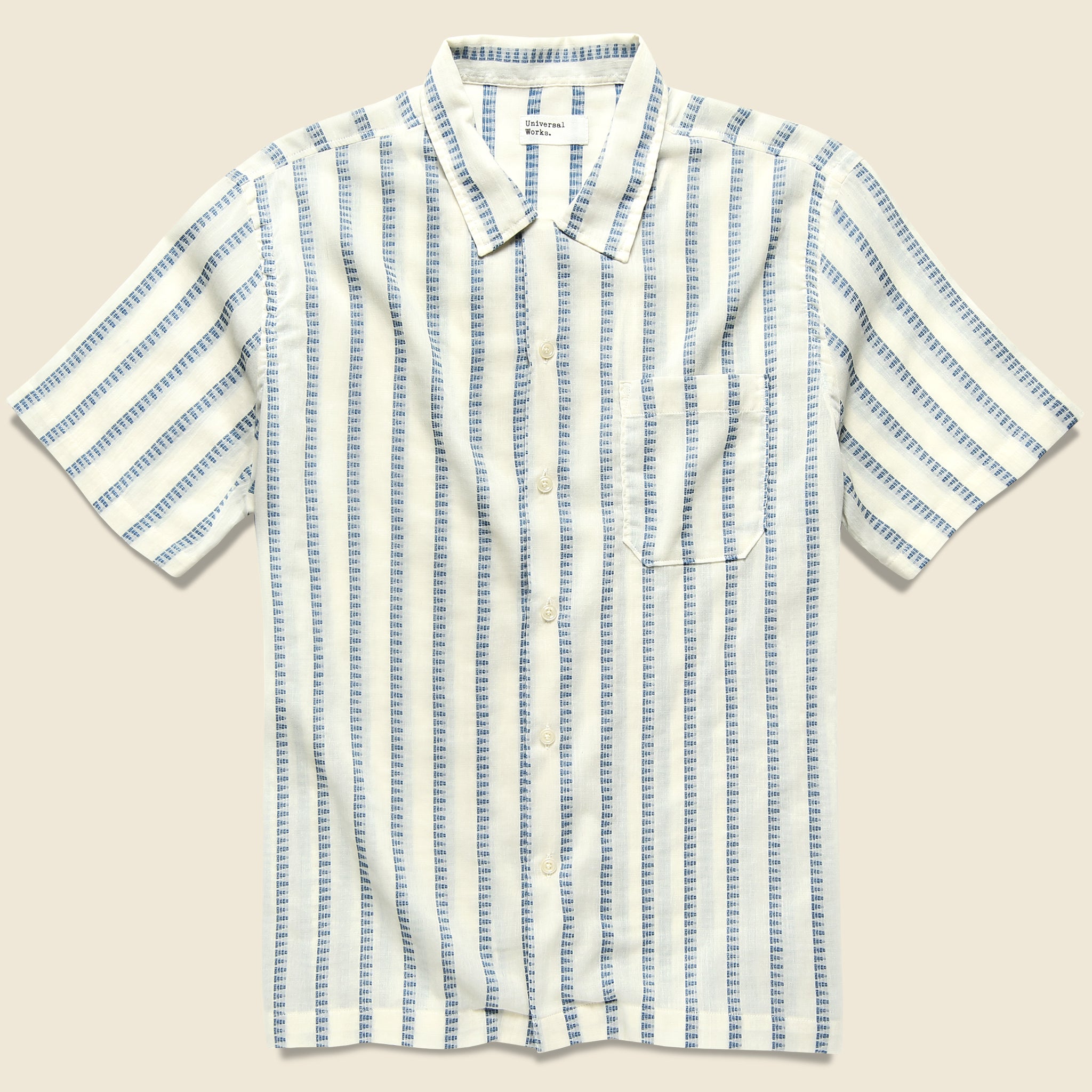 Road Shirt - White Hendrix Stripe - Universal Works - STAG Provisions - Tops - S/S Woven - Stripe