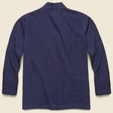 Tie Front Jacket - Indigo Herringbone Denim - Universal Works - STAG Provisions - Tops - L/S Woven - Overshirt