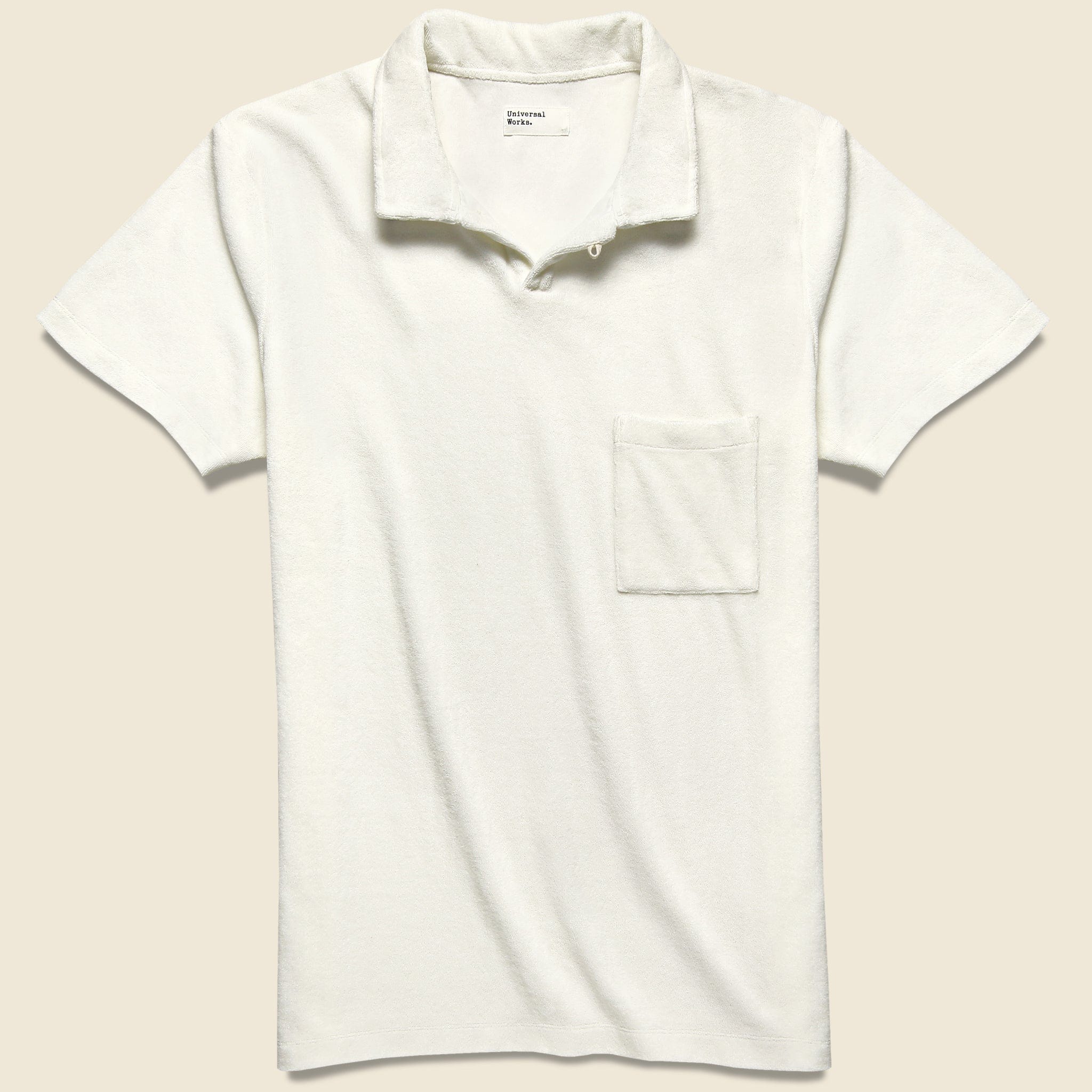 Terry Fleece Vacation Polo - Ecru - Universal Works - STAG Provisions - Tops - S/S Knit