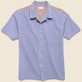 Road Shirt - Blue/Brown Gingham Seersucker - Universal Works - STAG Provisions - Tops - S/S Woven - Other Pattern