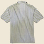 Road Shirt - Olive Elton 2 Stripe - Universal Works - STAG Provisions - Tops - S/S Woven - Stripe