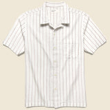 Road Shirt - White/Raisin Rancho Stripe - Universal Works - STAG Provisions - Tops - S/S Woven - Stripe