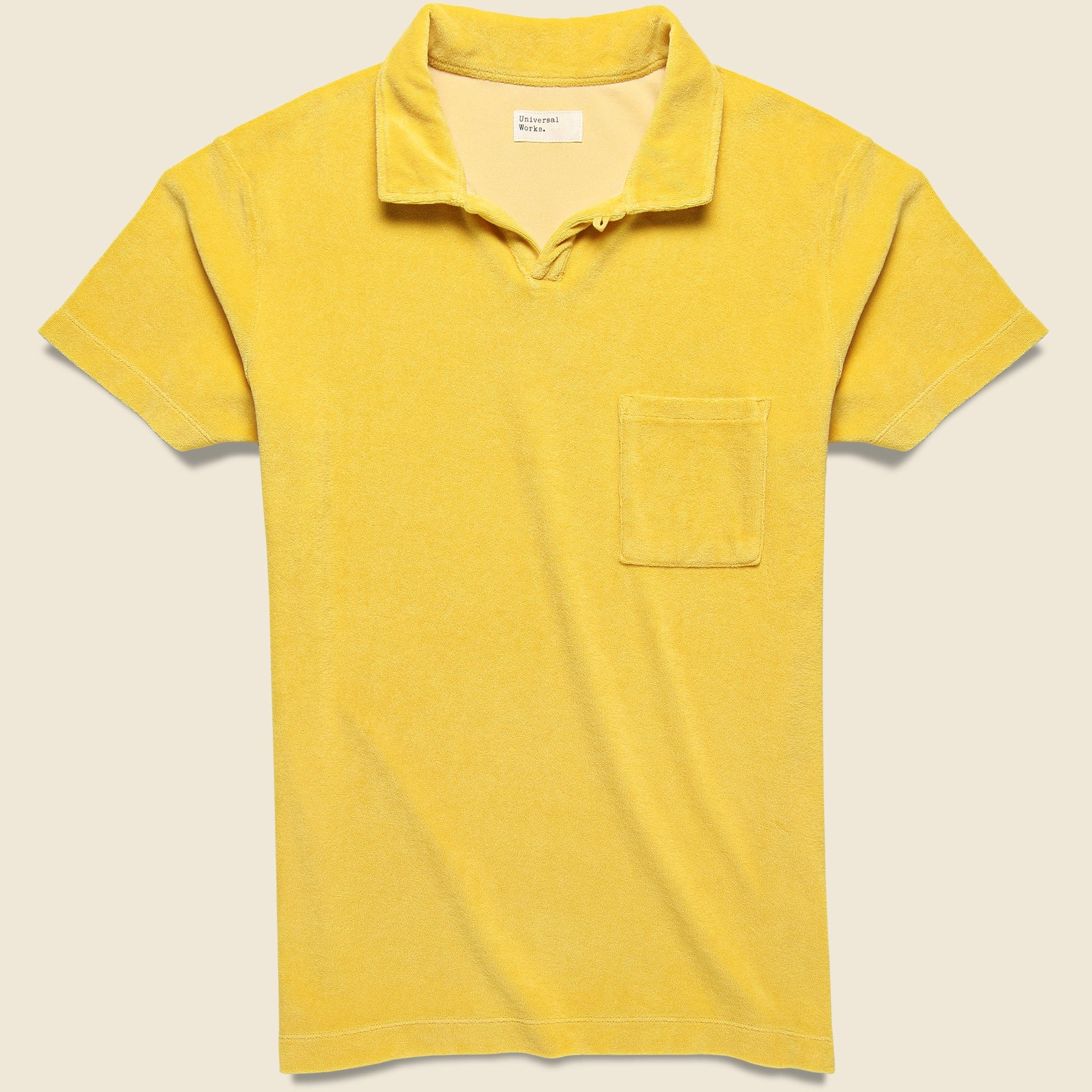 Terry Fleece Vacation Polo - Gold - Universal Works - STAG Provisions - Tops - S/S Knit