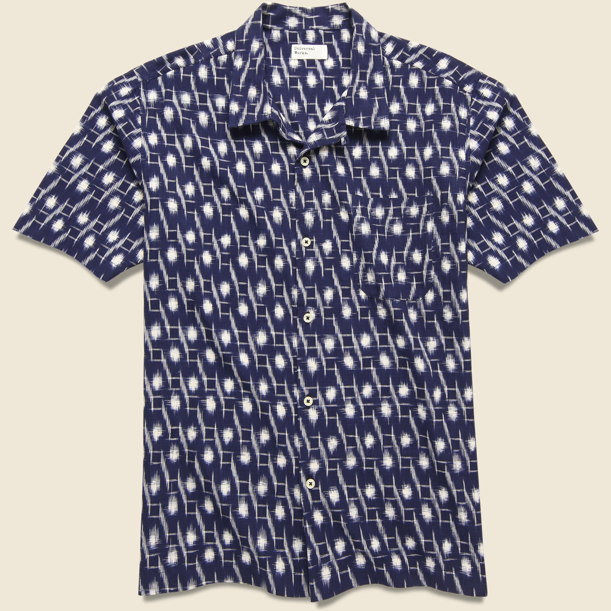 Ikat Road Shirt - Indigo - Universal Works - STAG Provisions - Tops - S/S Woven - Other Pattern
