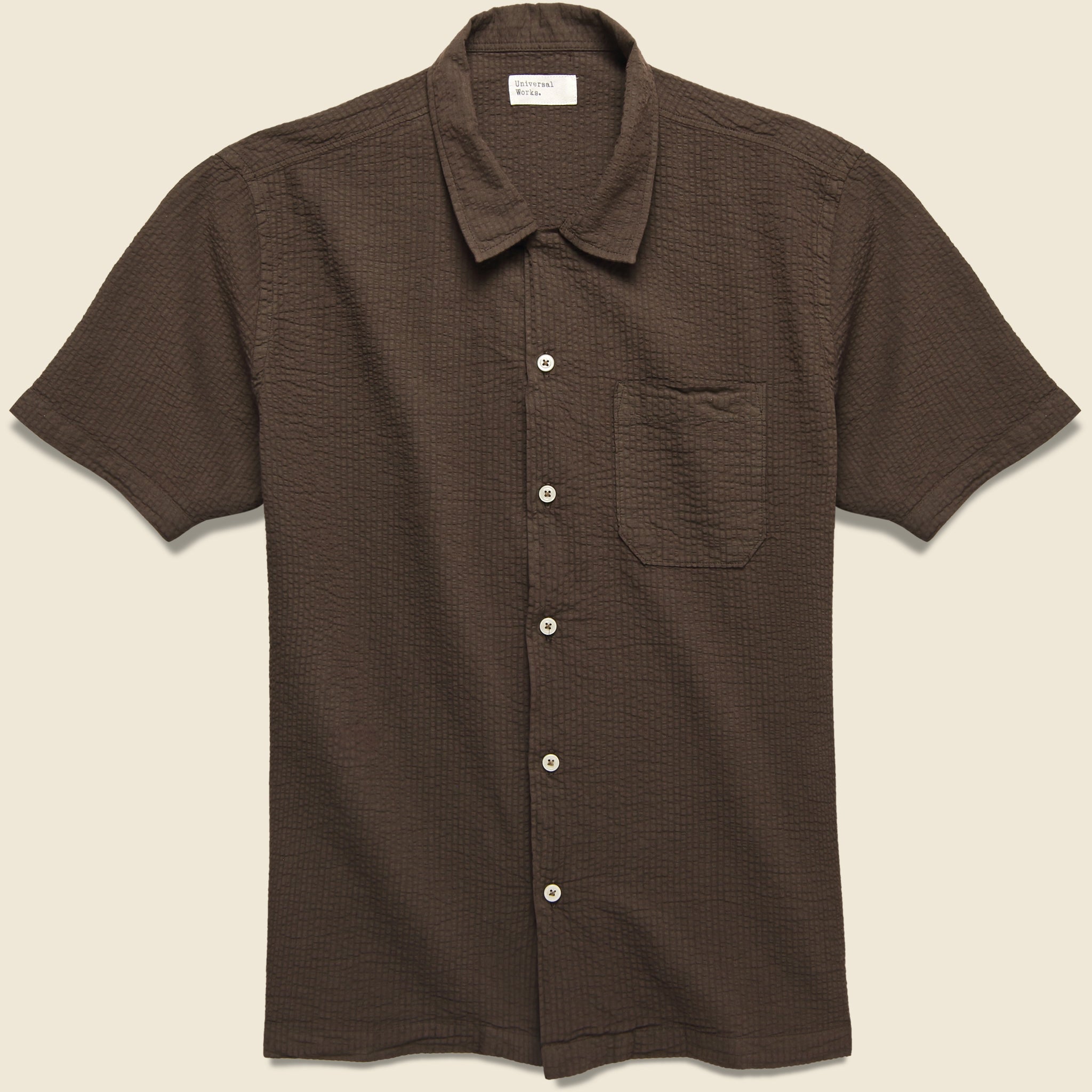 Bengal Seersucker Road Shirt - Brown - Universal Works - STAG Provisions - Tops - S/S Woven - Other Pattern