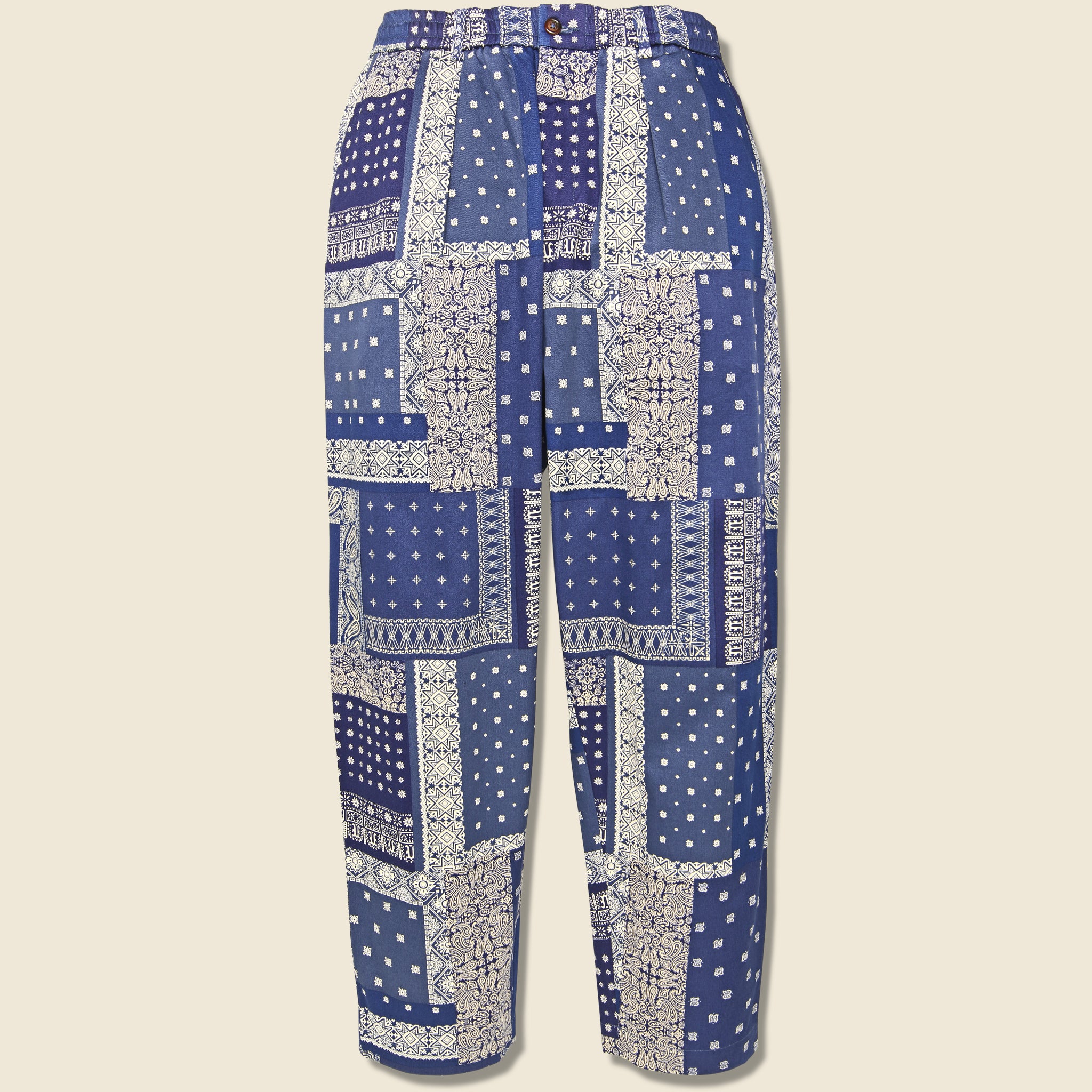 Bandana Pleated Track Pant - Indigo/Black - Universal Works - STAG Provisions - Pants - Twill
