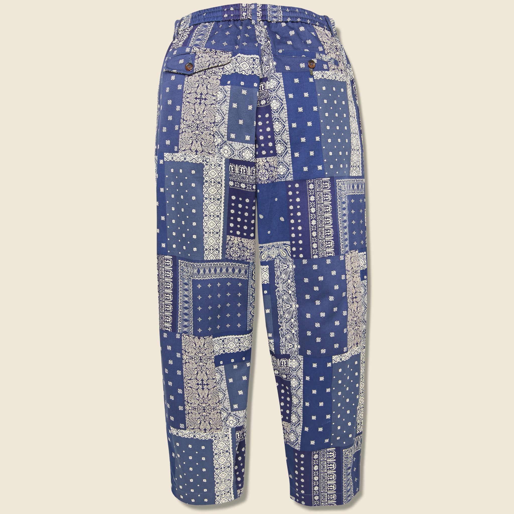 Bandana Pleated Track Pant - Indigo/Black - Universal Works - STAG Provisions - Pants - Twill