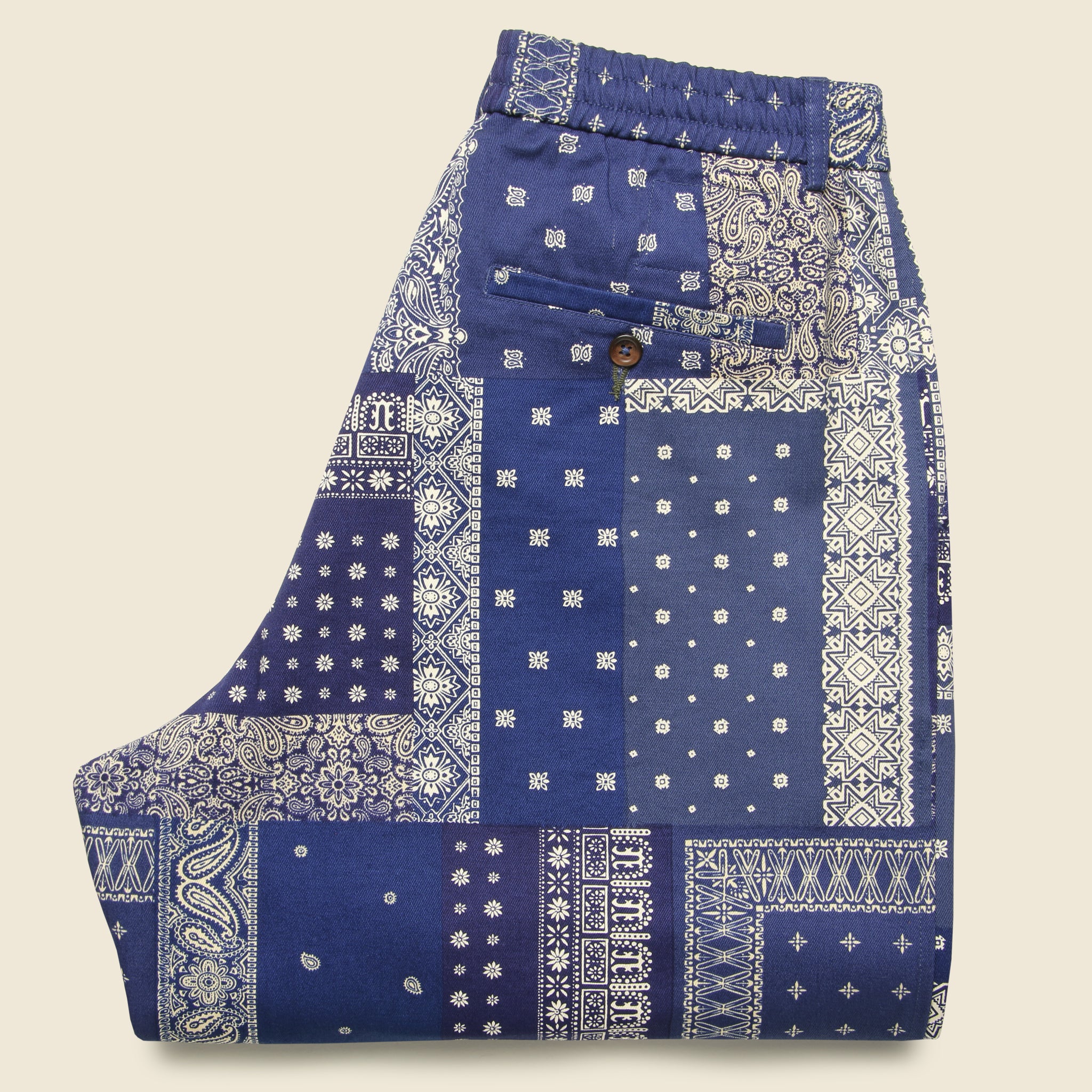 Bandana Pleated Track Pant - Indigo/Black - Universal Works - STAG Provisions - Pants - Twill