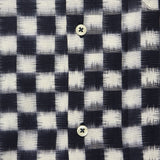 Double Ikat Chequerboard Road Shirt - Indigo/White - Universal Works - STAG Provisions - Tops - S/S Woven - Other Pattern