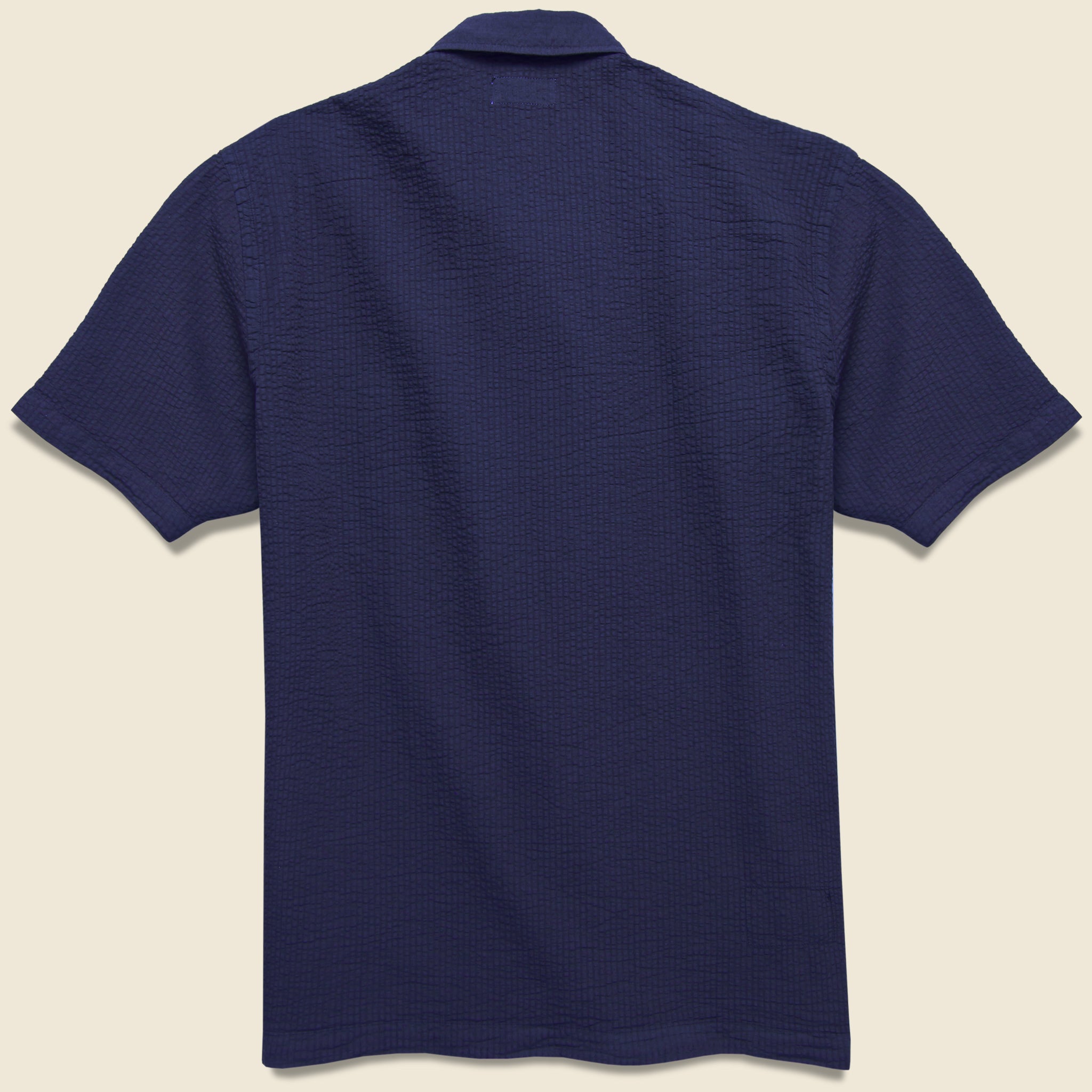 Bengal Seersucker Road Shirt - Navy - Universal Works - STAG Provisions - Tops - S/S Woven - Solid