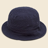 Merida Seersucker Bucket Hat - Navy - Universal Works - STAG Provisions - Accessories - Hats