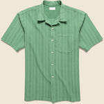 Flag Self Stripe Camp Shirt - Green - Universal Works - STAG Provisions - Tops - S/S Woven - Solid