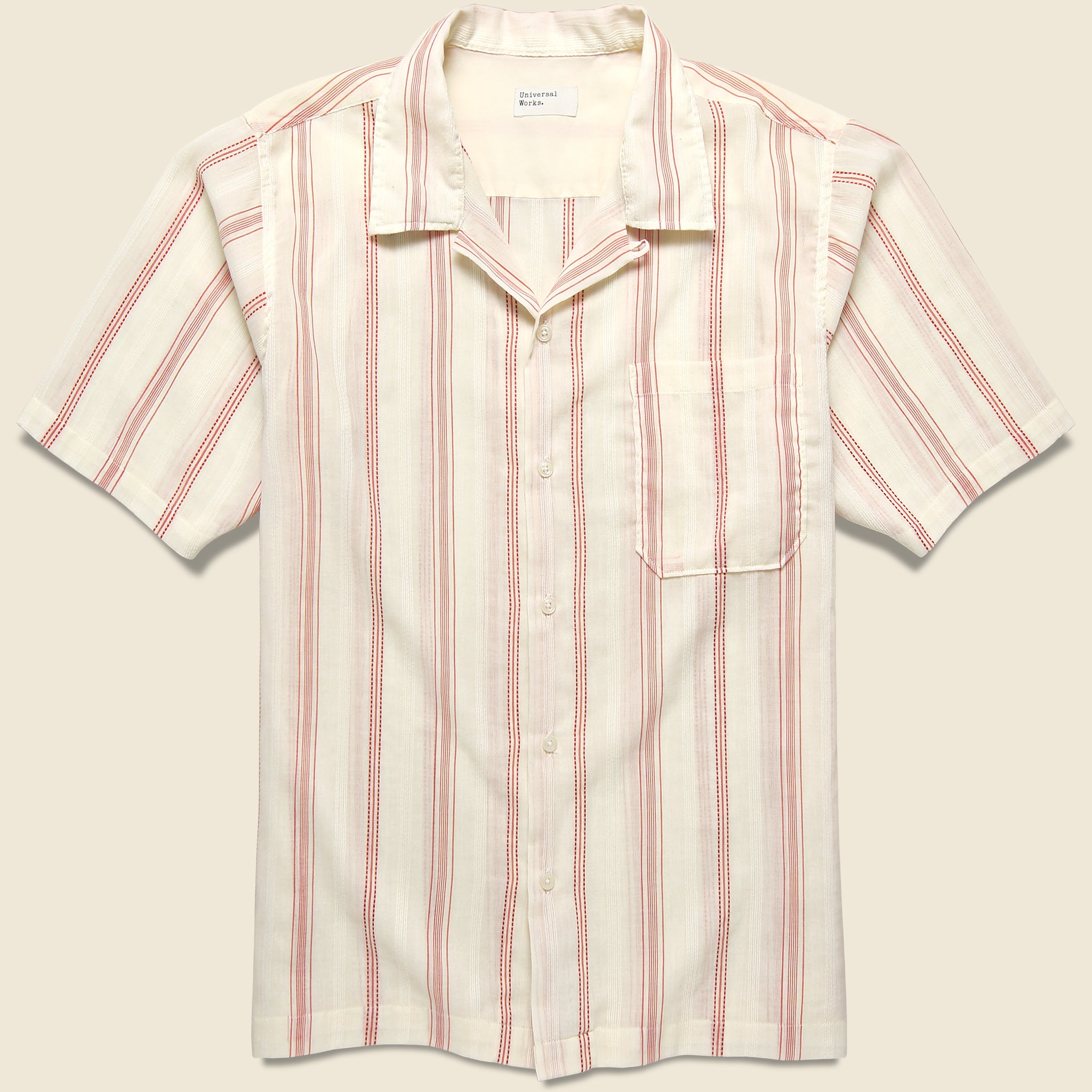 Hendrix Stripe Big Pocket Shirt - Curry Red - Universal Works - STAG Provisions - Tops - S/S Woven - Stripe