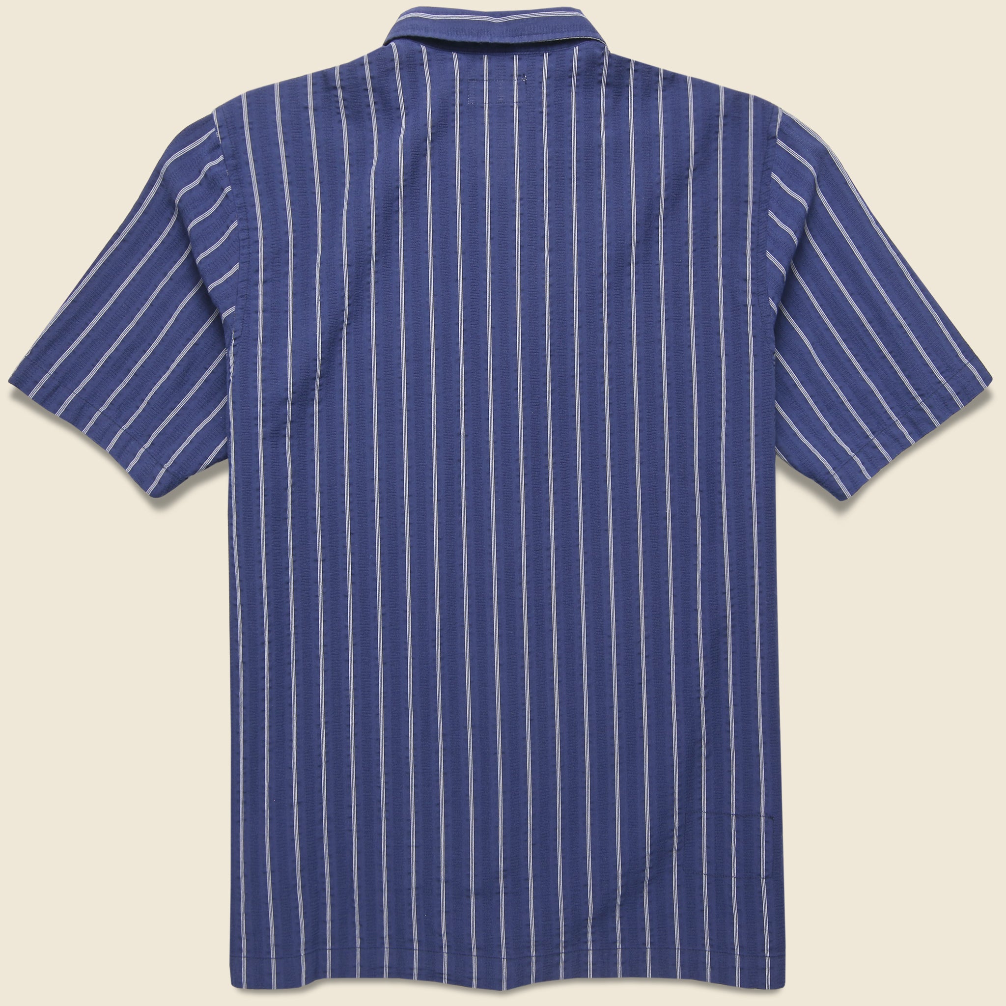 Maui Stripe Camp Shirt - Navy - Universal Works - STAG Provisions - Tops - S/S Woven - Stripe