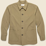 Seersucker Travail Shirt - Olive - Universal Works - STAG Provisions - Outerwear - Shirt Jacket