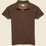 Terry Fleece Vacation Polo - Brown - Universal Works - STAG Provisions - Tops - S/S Knit