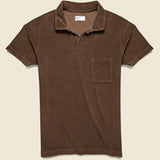 Terry Fleece Vacation Polo - Brown - Universal Works - STAG Provisions - Tops - S/S Knit